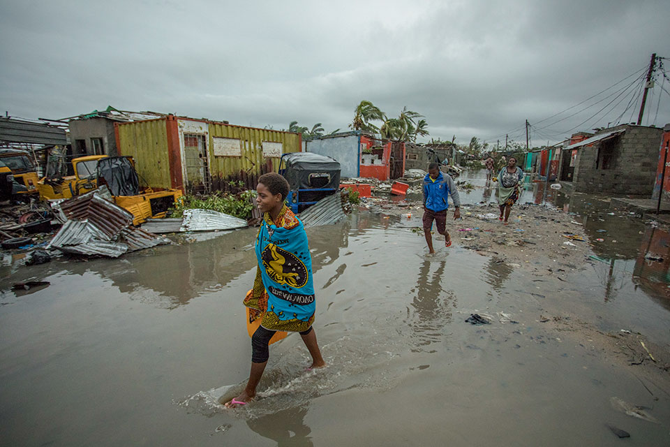 Flooded areas after Cyclone Idai hit Mozambique