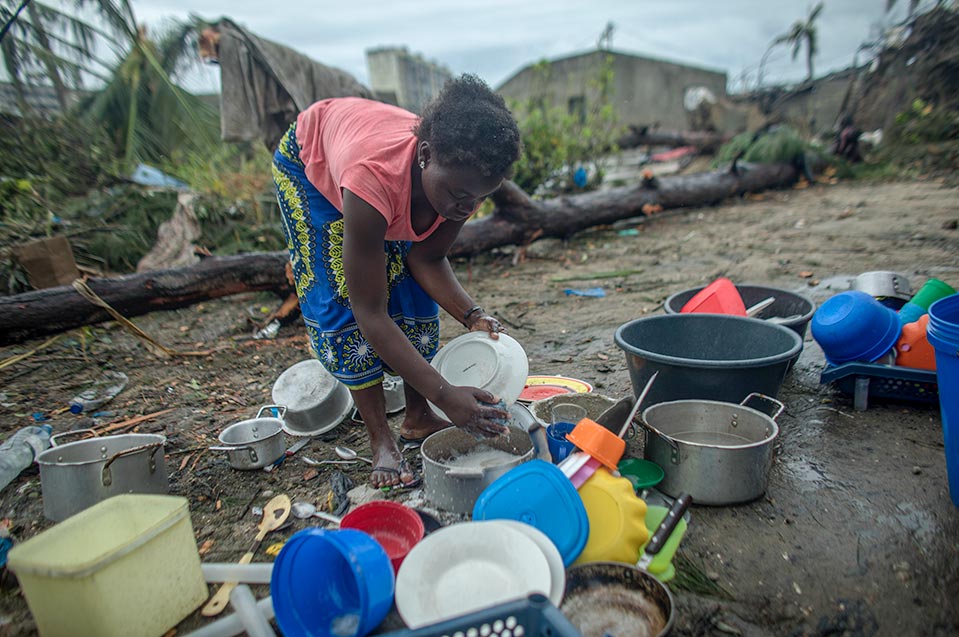 woman in Mozambique after Cyclone Idai