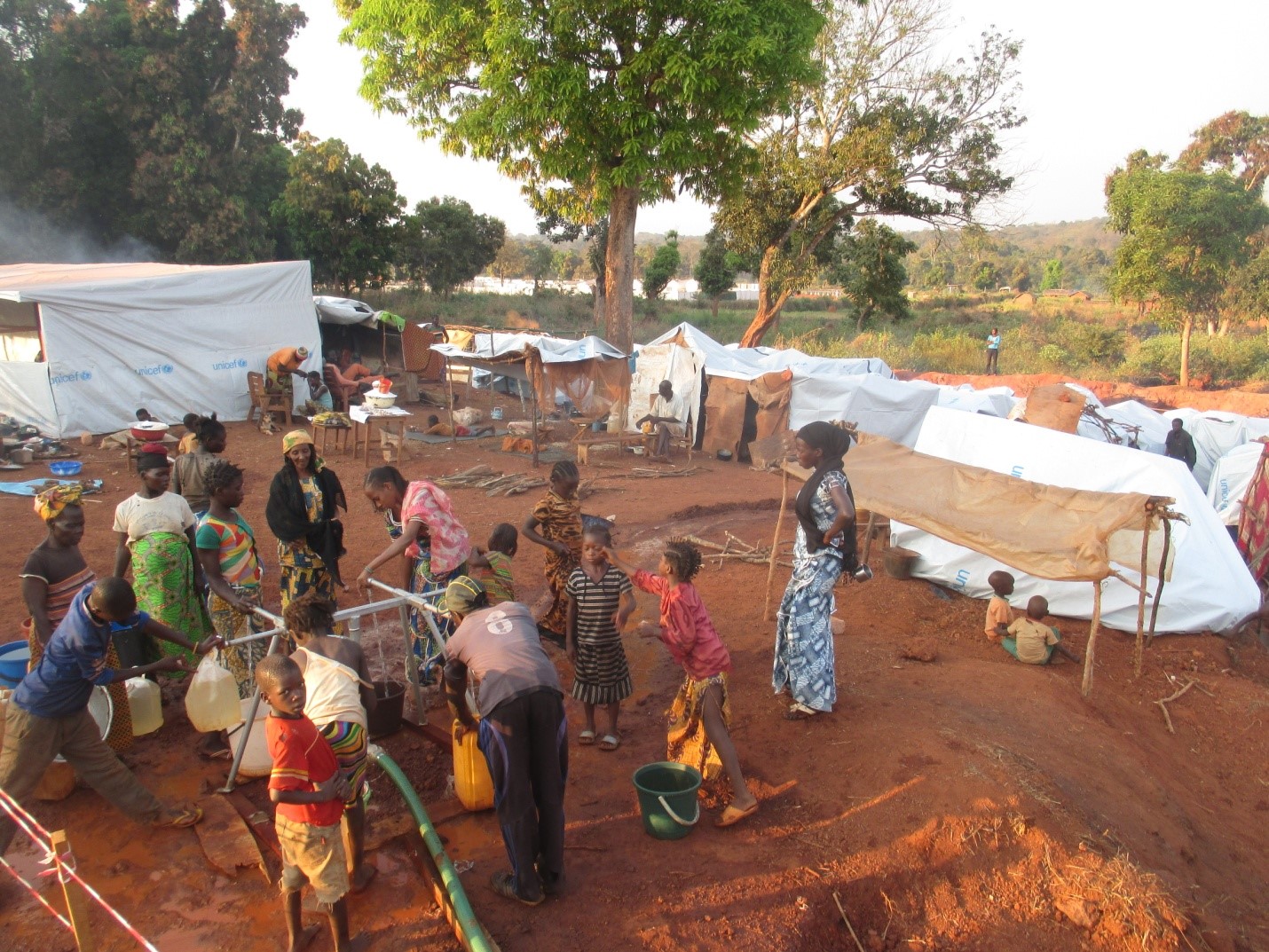 People displaced by conflict in Bria, CAR have access to safe drinking water
