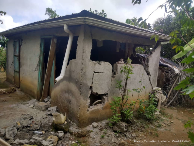House in Haiti damaged by the earthquake