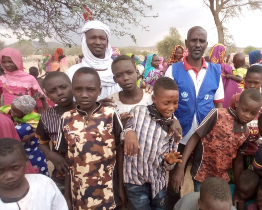A group of children are among refugees from Sudan