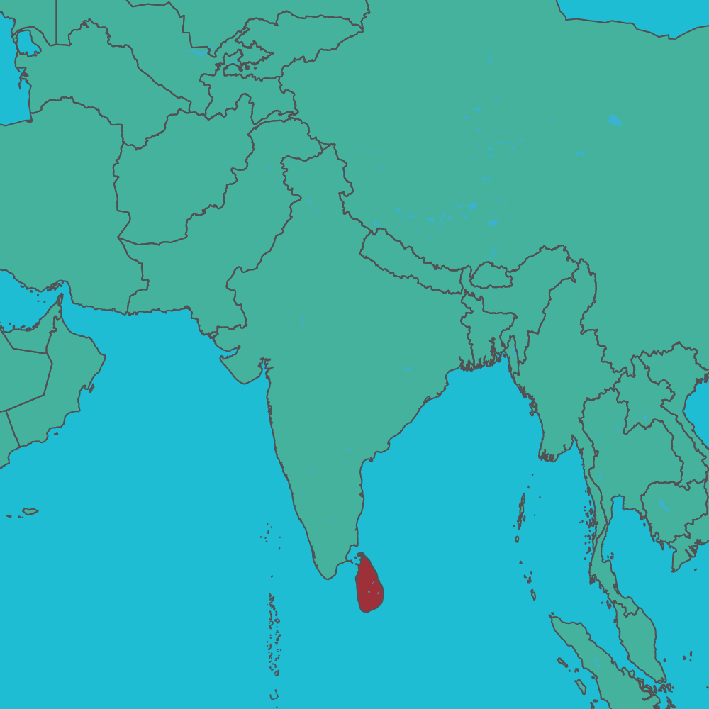 map of Sri Lanka in Asia