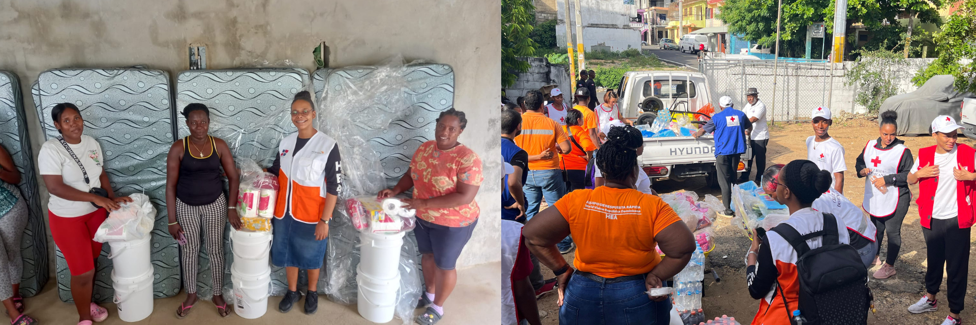 World Vision distributing aid in the Dominican Republic