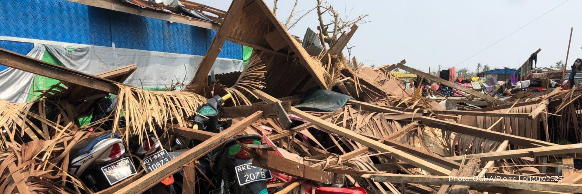 Buildings destroyed by Cyclone Mocha