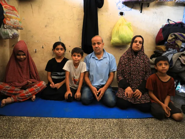 Ibrahim and his family in Gaza