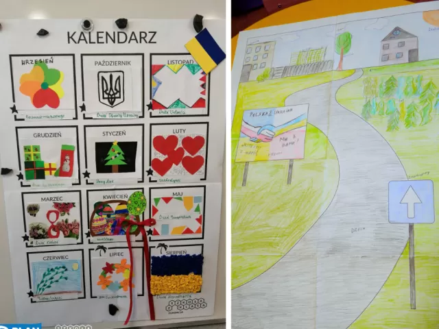 Pictures of teaching materials used for ukrainian students