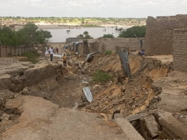 Damaged road in Chad