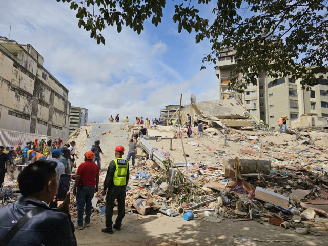 A scene of earthquake destruction in Venezuela