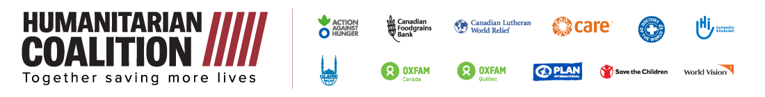The logos of the 12 Humanitarian Coalition Members