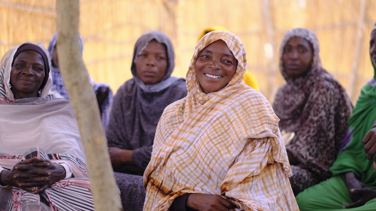 A group of Sudanese refugees in Chad